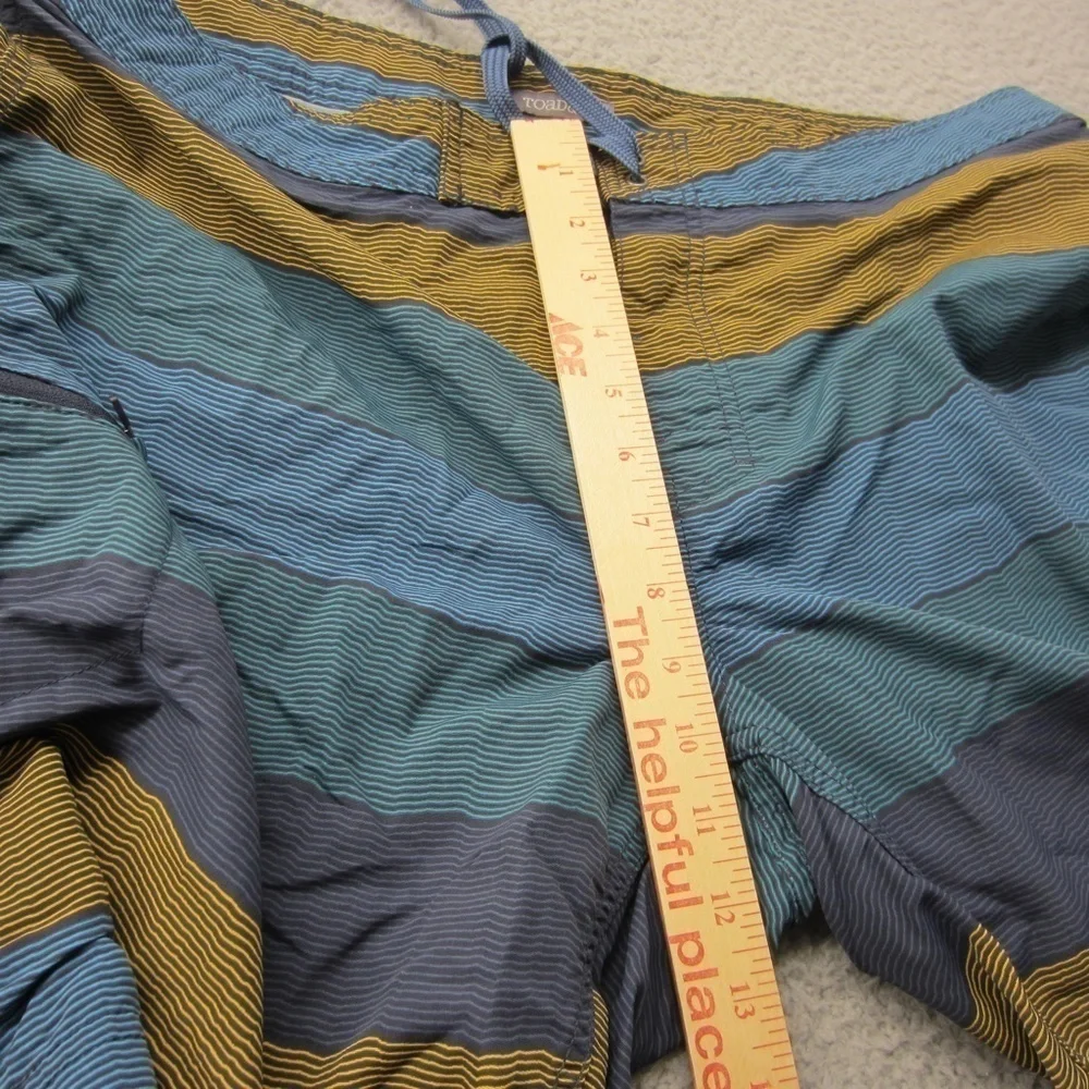 Toad& Co Men's 36 Swim Trucks short  Stripe,‎ drawstring, button zip pockets